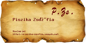 Piszika Zsófia névjegykártya