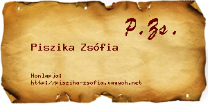 Piszika Zsófia névjegykártya